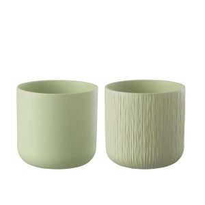FLOWERPOT GEN CERAMIC PISTACHE EXTRA LARGE ASSORTMENT OF 2