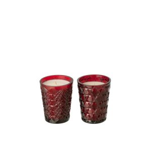 SCENTED CANDLE VICTOR & VICTOIRE WAX BURGUNDY SMALL ASSORTMENT OF 2