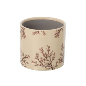 FLOWERPOT BRANCH CERAMIC ECRU/BROWN LARGE