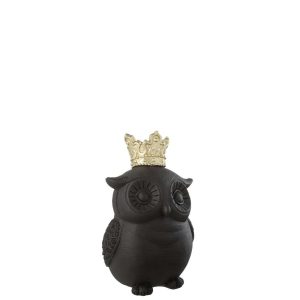 OWL CROWN RESIN BLACK/GOLD SMALL