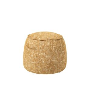 POUFFE ALEX PLYWOOD/FABRIC OCHER YELLOW