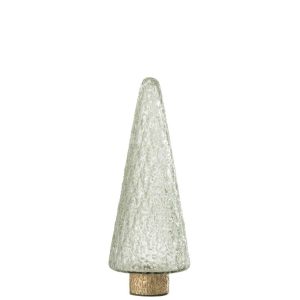 XMAS TREE GOLD FOOT GLASS TRANS SMALL