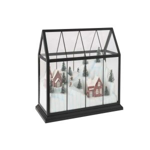 CHRISTMAS VILLAGE LED GLASS/SYNTHETIC MULTI LARGE