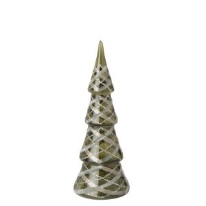 TREE CHECKERED GLASS DARK GREEN/GOLD SMALL