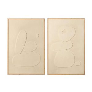 WALL DECORATION MDF WHITE ASSORTMENT OF 2