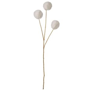DECORATIVE BRANCH POMPOM COTTON WHITE