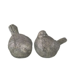 BIRD GLITTER PORCELAIN SILVER LARGE ASSORTMENT OF 2