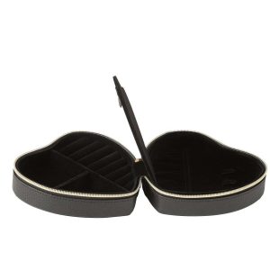 JEWELLERY BOX HEART ARTIFICIAL LEATHER BLACK