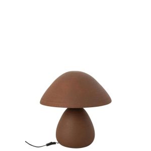 TABLE LAMP POTTERY BROWN