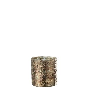 TEALIGHT HOLDER OXIDIZED CYLINDER COPPER SMALL