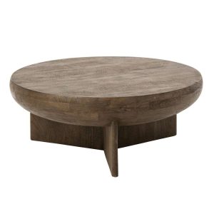 COFFEE TABLE ROUND MANGO WOOD DARK BROWN