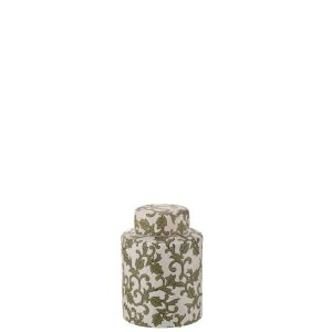 JAR DECORATIVE YEZI PORCELAIN GREEN/WHITE SMALL