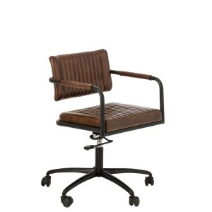 OFFICE CHAIR LEATHER BROWN