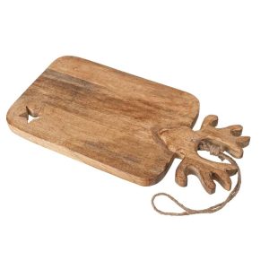 CUTTING BOARD REINDEER HEAD MANGO WOOD NATURAL LARGE