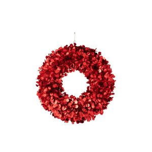 WREATH SPARKLING POLYSTYRENE RED MEDIUM