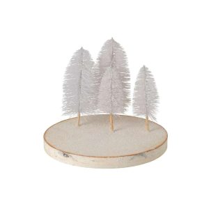 DECORATIVE TRAY TREES BARK NATURAL/WHITE LARGE