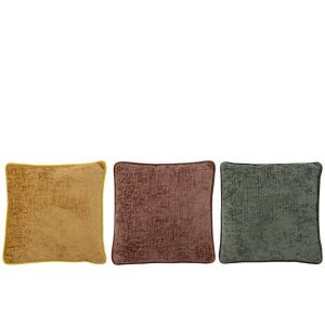 CUSHION CHENILLE POLYESTER MULTI ASSORTMENT OF 3
