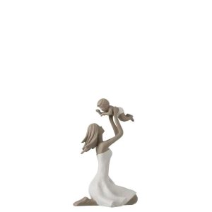 MOTHER+CHILD ON KNEES POLY WHITE/TAUPE