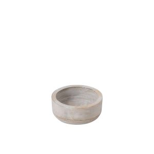 BOWL ROUND MANGO WOOD WHITE SMALL
