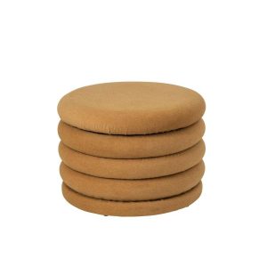 POUFFE MICH PLYWOOD/FABRIC OCHER YELLOW
