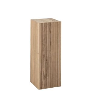 PEDESTAL RIBBED PAULOWNIA WOOD NATURAL LARGE