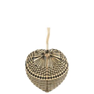 FAN WOVEN BAMBOO NATURAL/BLACK SMALL
