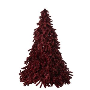 CHRISTMAS TREE FLUFFY POLYESTER BURGUNDY LARGE