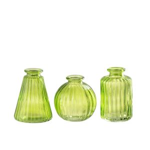 VASE TOLA GLASS GREEN ASSORTMENT OF 3