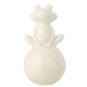 FROG ON BASE BALL PORCELAIN WHITE