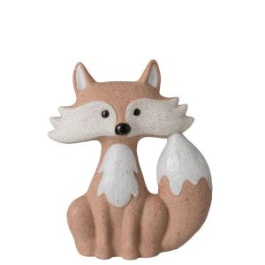 FOX STONEWARE APRICOT/WHITE LARGE