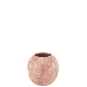 FLOWER POT HAND PAINTED CERAMIC ROSE MEDIUM