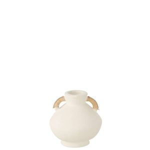 SMALL VASE LEO TERRACOTTA WHITE/NATURAL