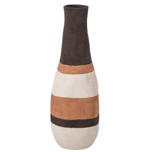 VASE TIERRA STRIPED STONEWARE MULTI LARGE