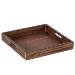 DECORATIVE TRAY FIR WOOD BROWN