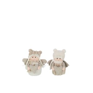 BOY AND GIRL TEXTILE WHITE/BEIGE SMALL ASSORTMENT OF 2