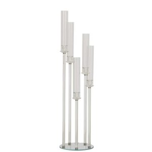 CANDLE HOLDER CRYSTAL TRANSPARENT