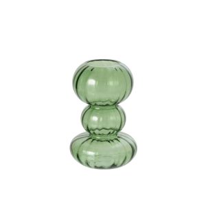 VASE BUBBLE ROUND GLASS GREEN SMALL