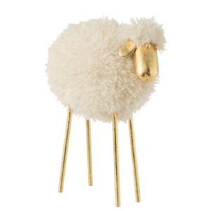 SHEEP METAL/POLY WHITE/GOLD LARGE