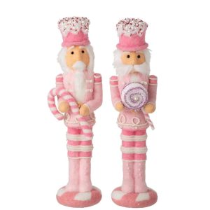 NUTCRACKER WOOL LIGHT PINK/WHITE ASSORTMENT OF 2
