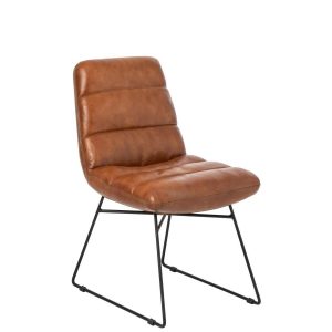 DINING CHAIR LEATHER CAMEL
