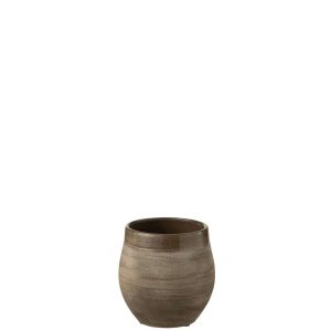 FLOWERPOT GIO CERAMIC BROWN SMALL