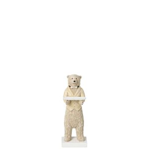 BEAR WAITER POLYRESIN BEIGE/OFF-WHITE SMALL