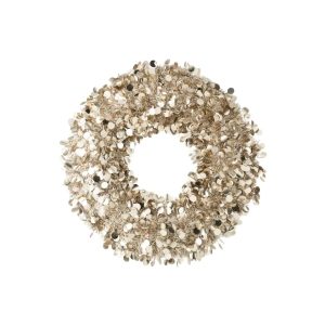 WREATH SPARKLING POLYSTYRENE GREIGE LARGE