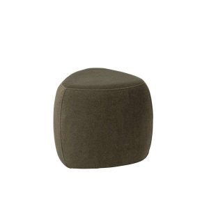 POUFFE TRIANGLE PLYWOOD/FABRIC DARK GREEN