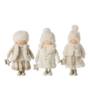 GIRL STAR POLYESTER BEIGE/WHITE ASSORTMENT OF 3