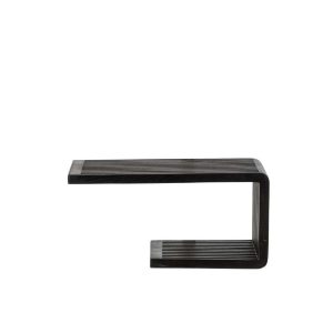 WALL SHELF SLATED RECYCLED WOOD BLACK SMALL