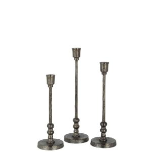 SET OF THREE CANDLESTICK BECCA ALUMINIUM BLACK