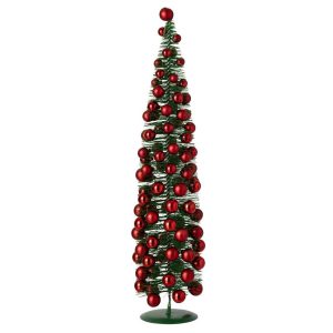 TREE CHRISTMAS BAUBLES SYNTHETIC DARK GREEN/CHRISTMAS RED LARGE