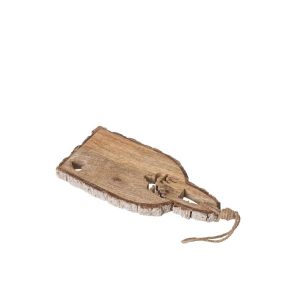 CUTTING BOARD CARVED + BARK MANGO WOOD NATURAL SMALL