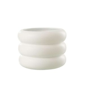 FLOWERPOT RING CEMENT WHITE LARGE